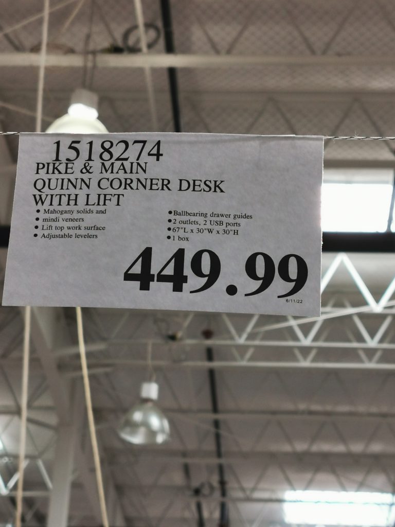 Costco1518274PikeMainQuinnCornerDeskwithLifttag CostcoChaser