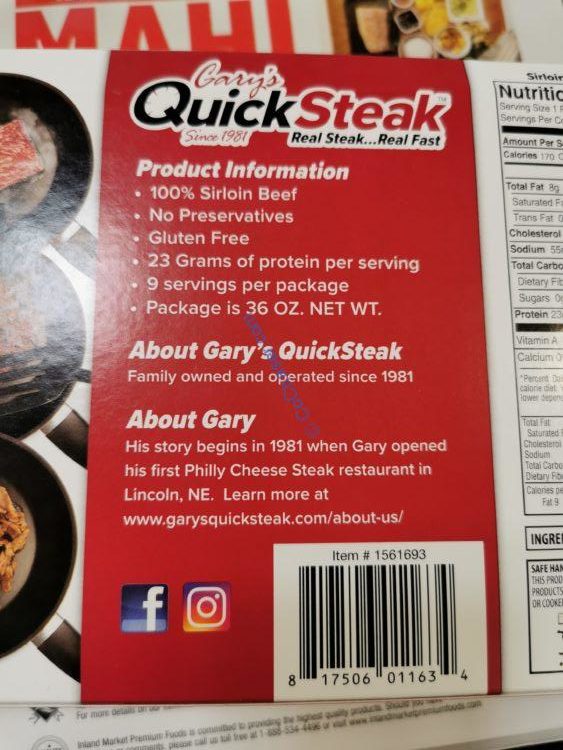 Gary’s Quick Steak Thinly Sliced Beef 3/12 Ounce Boxes CostcoChaser