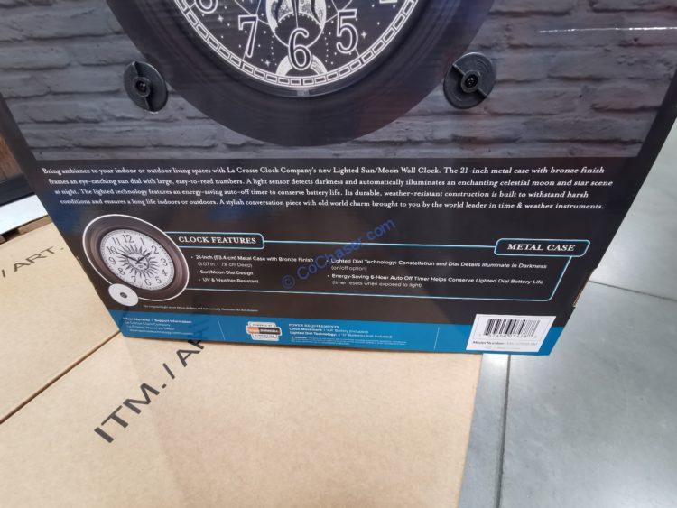 Costco1617752LaCrosse21QuartzLightedDialIndoorOutdoorBronze