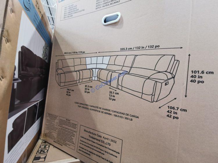 Costco1635463ReddingFabricPowerRecliningSectionalwithPower