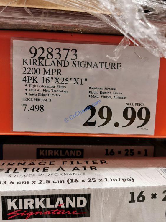 Costco928373KirklandSignatureFurnaceFiltertag CostcoChaser
