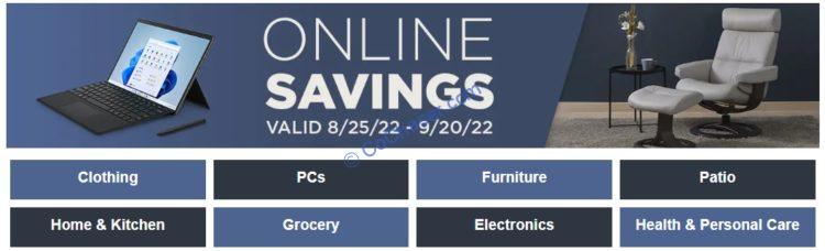 Online Savings: 8/25/2022—9/20/2022