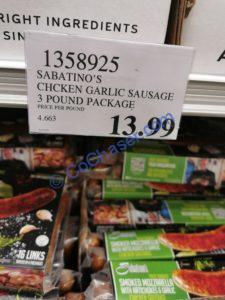 Costco-1358925-Sabatinos-Chicken-Garlic-Sausage-tag