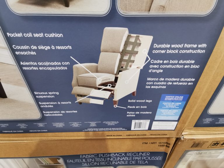 Costco1570095SynergyHomeTieganFabricPushbackReclinerspec