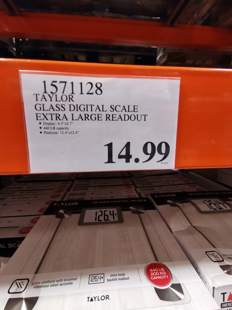 Costco1571128TaylorDigitalGlassBathroomScaletag CostcoChaser