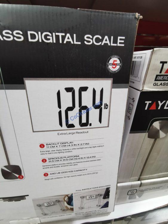 Costco1571128TaylorDigitalGlassBathroomScale5 CostcoChaser