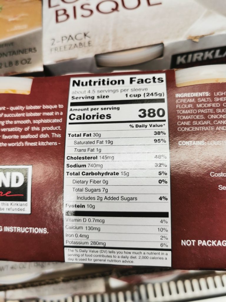 Costco833995KirklandSignatureLobsterBisquechart CostcoChaser