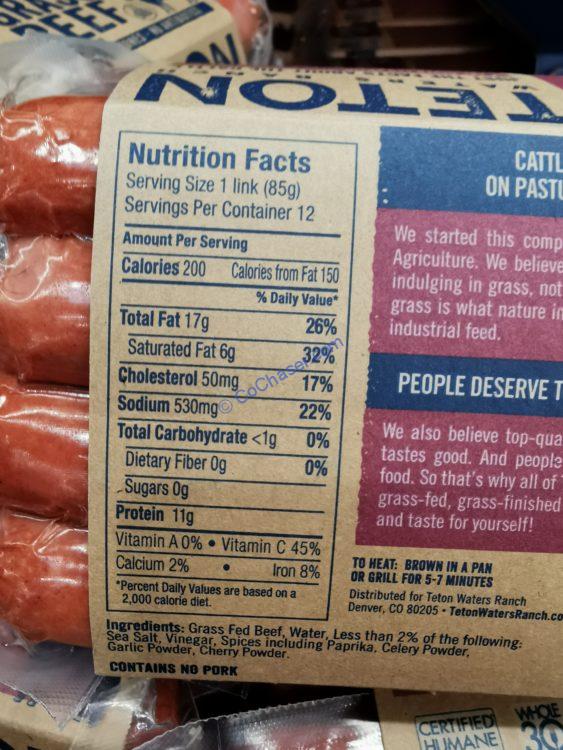 Teton Water Ranch Polish Sausage 36 Ounce Package CostcoChaser