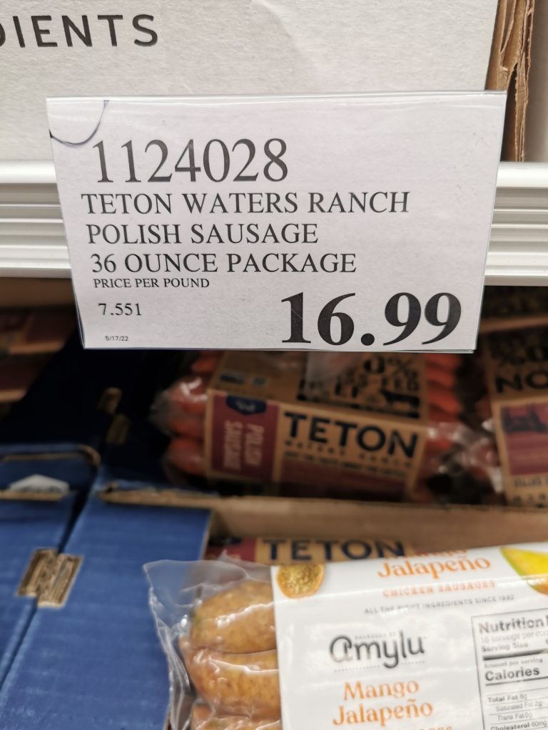 Costco1124028TetonWaterRanchPolishSausagetag CostcoChaser