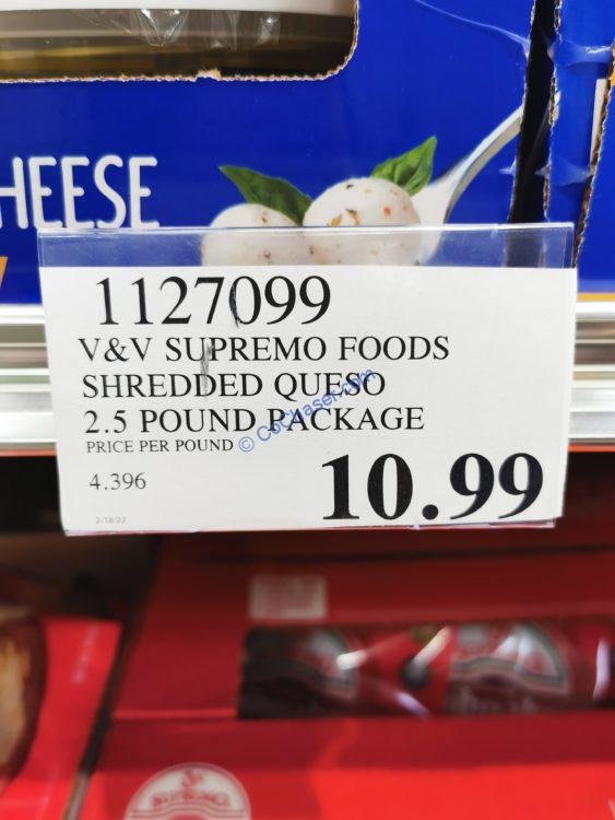 Costco1127099V&VSupremoQuesoChihuahuaShreddedCheesetag