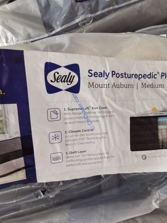 Sealy Posturepedic 13″ Mount Auburn Medium Mattress, King or Queen