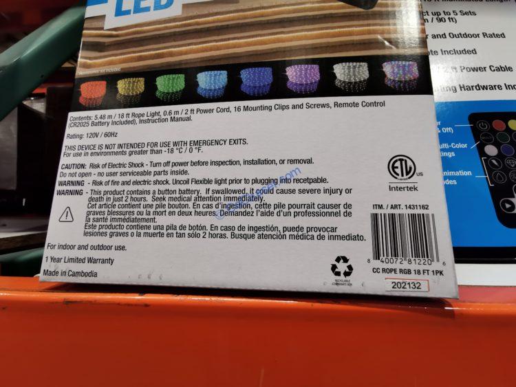 Costco1431162LEDColorChangingRopeLightwithRemote4 CostcoChaser