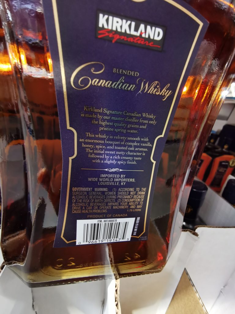 Costco888870KirklandSignatureCanadianWhisky2 CostcoChaser