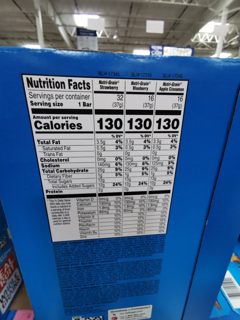 Costco1531949KelloggsNutriGrainBarschart CostcoChaser
