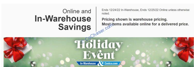 Costco In-Warehouse and Online Savings for Holiday 2022