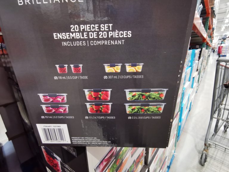 Costco1531582RubbermaidBrilliance20piecePlasticFoodStorageSet4