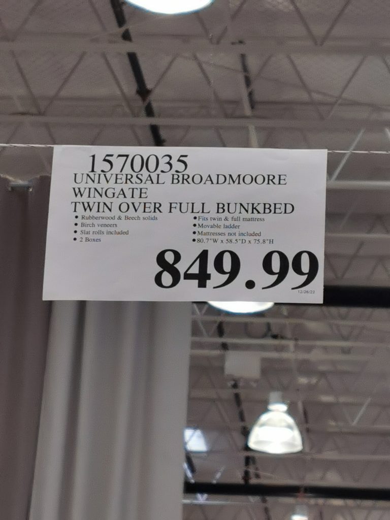 Costco1570035UniversalBroadmooreWingateTwinoverFullBunkBedtag