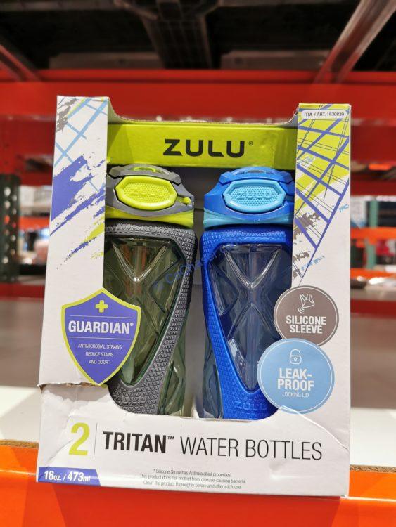 Zulu Torque 16oz Tritan Water Bottle, 2-pack