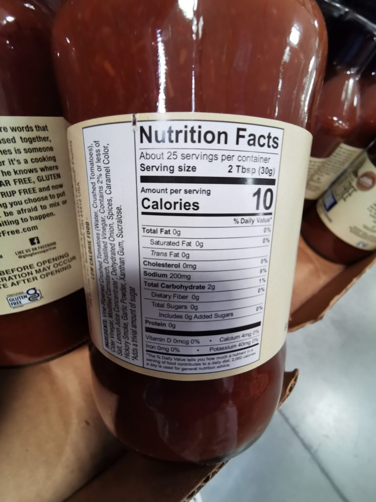 Costco1440644GHughesSugarFreeBBQSaucechart CostcoChaser