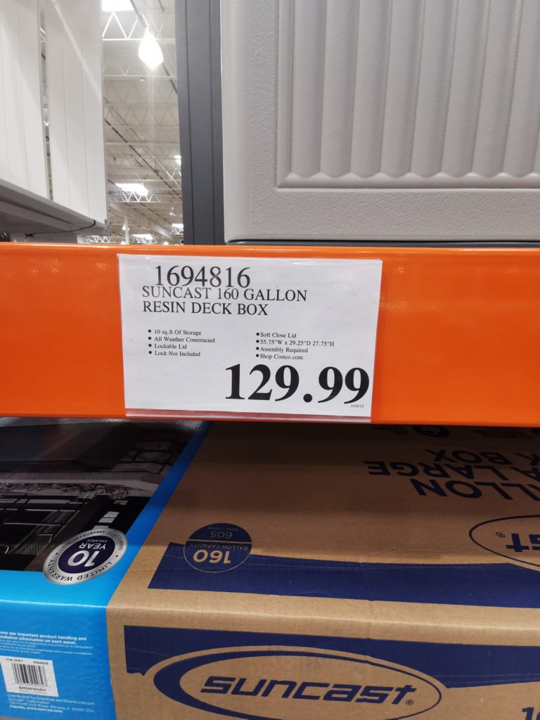 Costco1694816Suncast160GallonResinDeckBoxtag CostcoChaser
