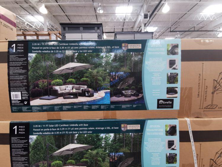 Costco2327231SeasonsSentry11FTSolarLEDCantileverUmbrella