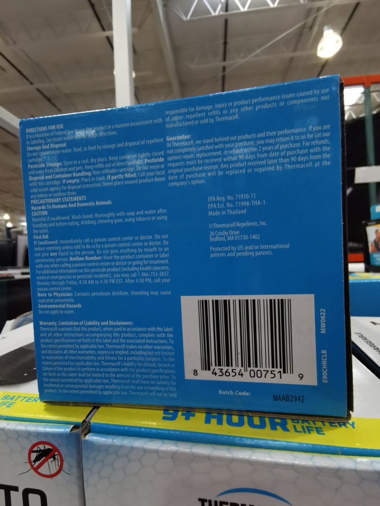 Costco1669618ThermacellE90MosquitoRepellerbar CostcoChaser