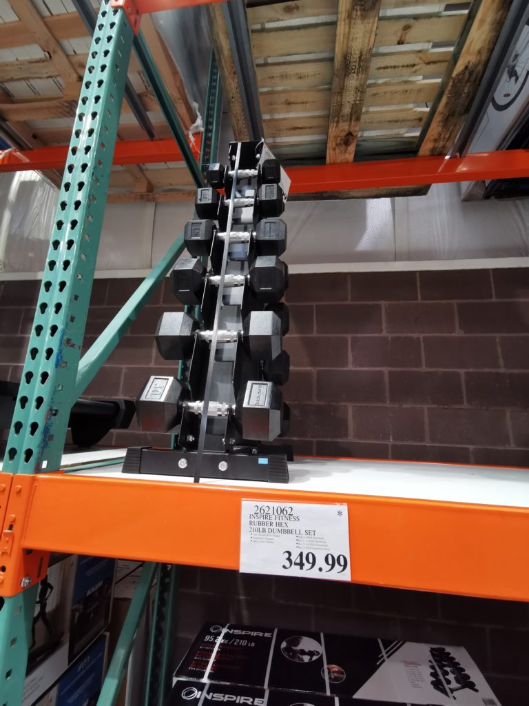 Inspire Fitness Rubber HEX 210LB Dumbbell Set CostcoChaser