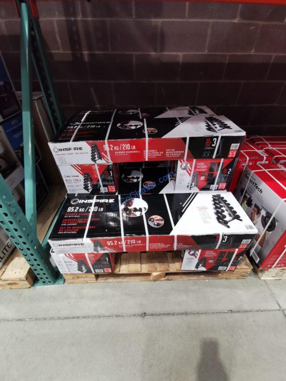 Costco2621062InspireFitnessRubberHEX210LBDumbbellSet1