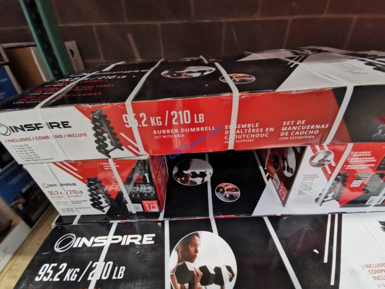 Costco2621062InspireFitnessRubberHEX210LBDumbbellSet5