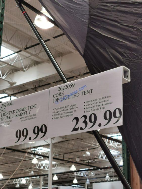Costco2622059CORE10PersonLightedTenttag CostcoChaser