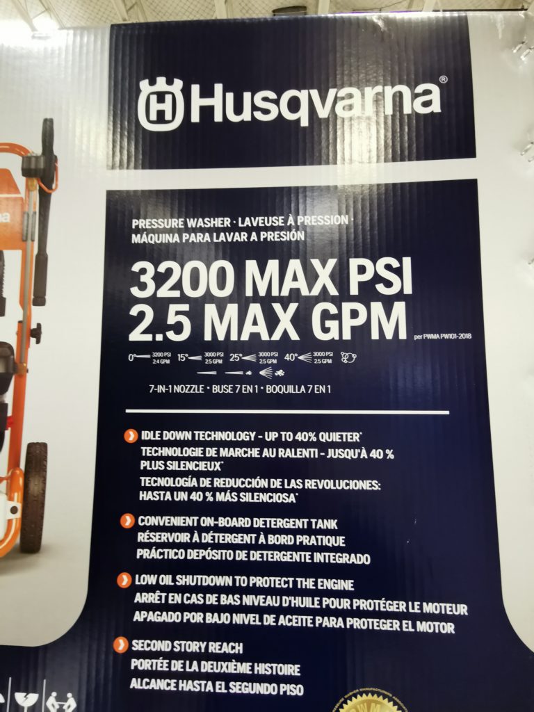 Costco1600448Husqvarna3200PSI2.5GPMGasPoweredPressureWasher5