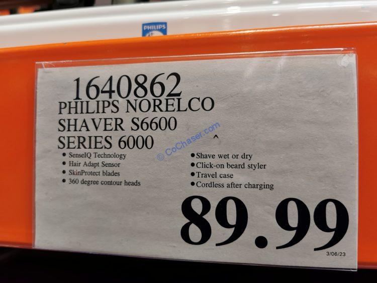 Costco1640862PhilipsNorelcoShaver6600WithSenseIQTechnologytag