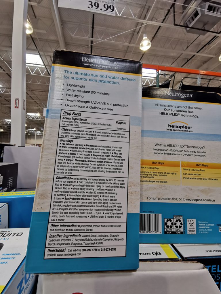 Costco1696849NeutrogenaBeachDefenseSunscreenSpraySPF603