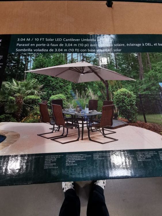 Seasons Sentry 10FT Solar LED Cantilever Umbrella CostcoChaser