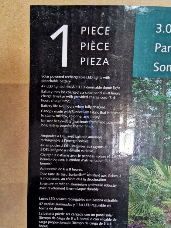 Seasons Sentry 10FT Solar LED Cantilever Umbrella CostcoChaser