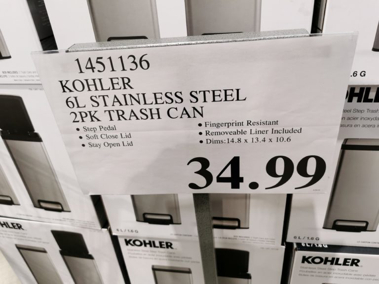 Costco1451136Kohler6LStainlessSteel2PKTrashCantag CostcoChaser