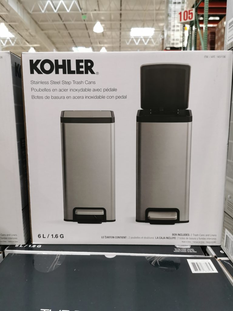 Costco1451136Kohler6LStainlessSteel2PKTrashCan1 CostcoChaser