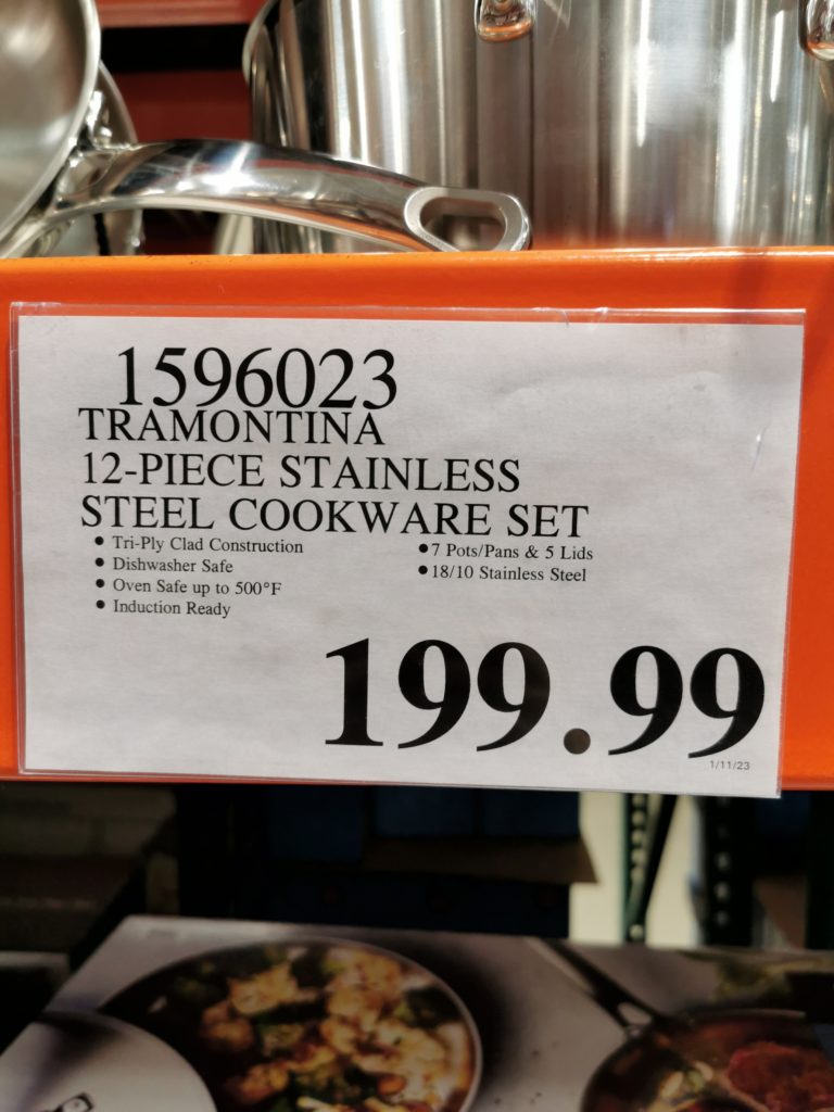 Costco1596023Tramontina12pieceStainlessSteelCookwareSettag