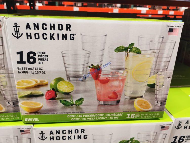 Anchor Hocking Swivel Drinkware Set, 16-piece