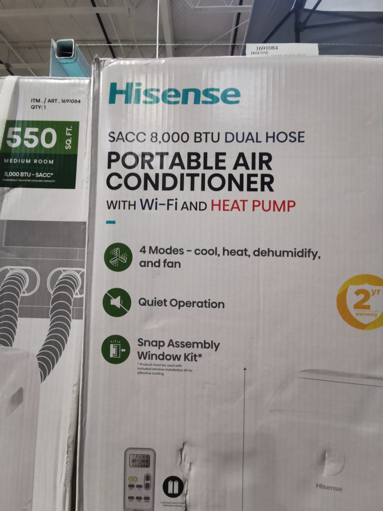 Costco1691084HisenseSmartSACC8000BTUDualHosePortableAir