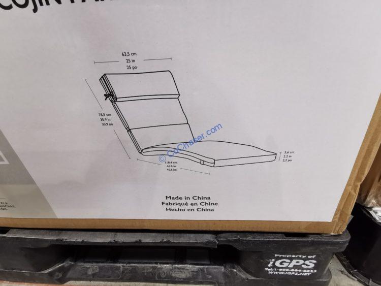 Costco2127514ChaiseLoungeCushionwithHeadRestOutdoorUsesize