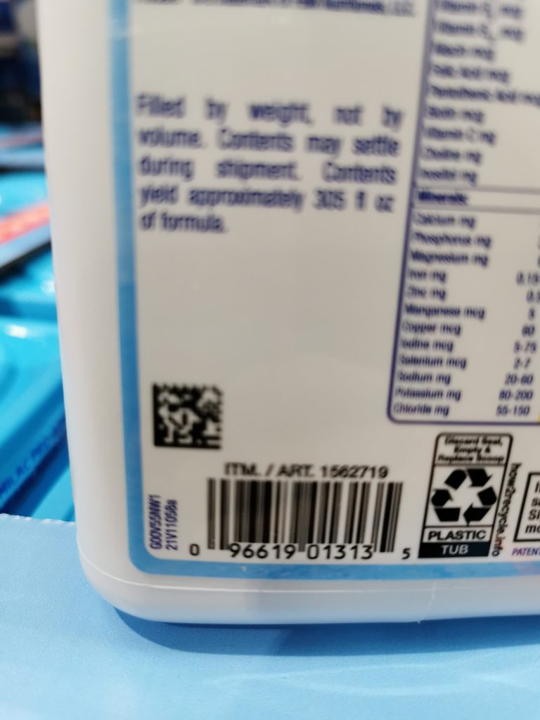Costco1562719KirklandSignatureProCareInfantFormulabar CostcoChaser