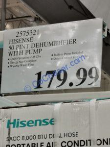 Costco-2575321-Hisense-50-pint-Dehumidifier-with-Built-in-Pump-tag