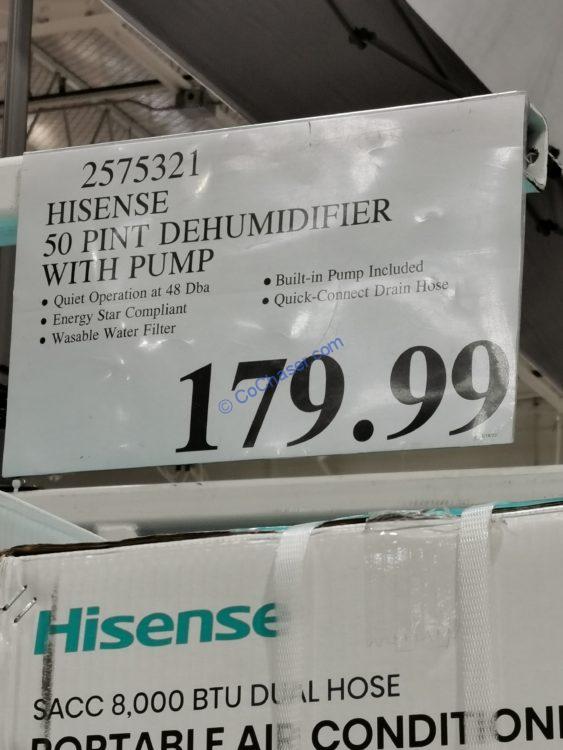 Costco2575321Hisense50pintDehumidifierwithBuiltinPumptag