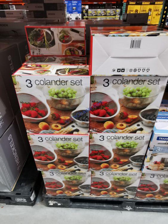 Costco1655931MIU3pieceStainlessSteelColanderSetall CostcoChaser