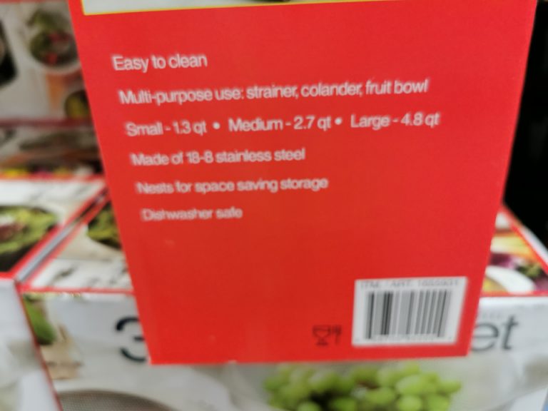 Costco1655931MIU3pieceStainlessSteelColanderSet3 CostcoChaser