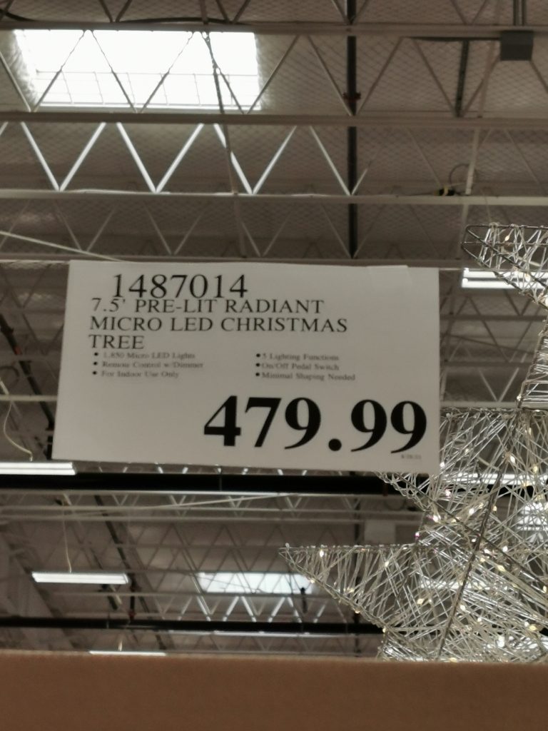 7.5′ PreLit Radiant Micro LED Artificial Christmas Tree CostcoChaser