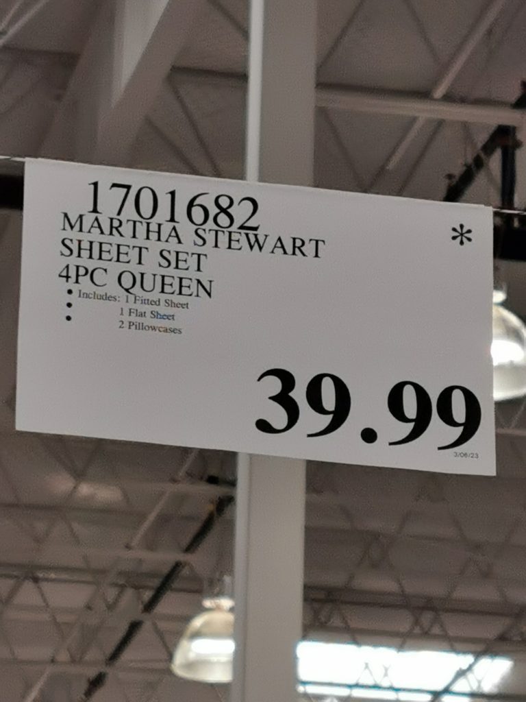 Costco17016831701682MarthaStewartSheetSettag1 CostcoChaser