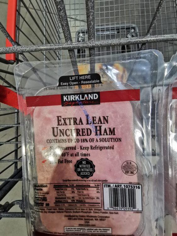 Kirkland Signature Extra Lean Sliced HAM 2/1.5 Pound Packages
