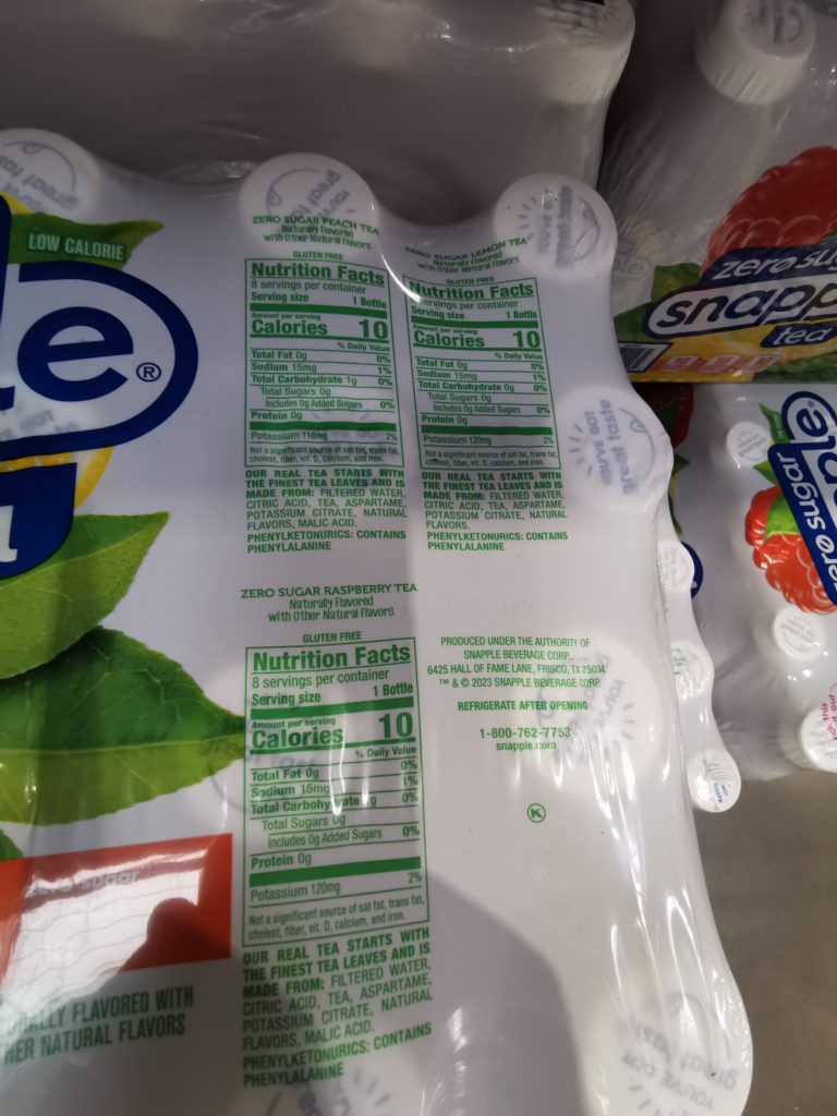 Costco1234809SnappleDietTeaVarietyPack4 CostcoChaser